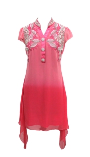 Ombre Coral pink A Symmetrical Dress