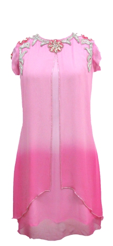 Baby Pink Ombre Layered Dress